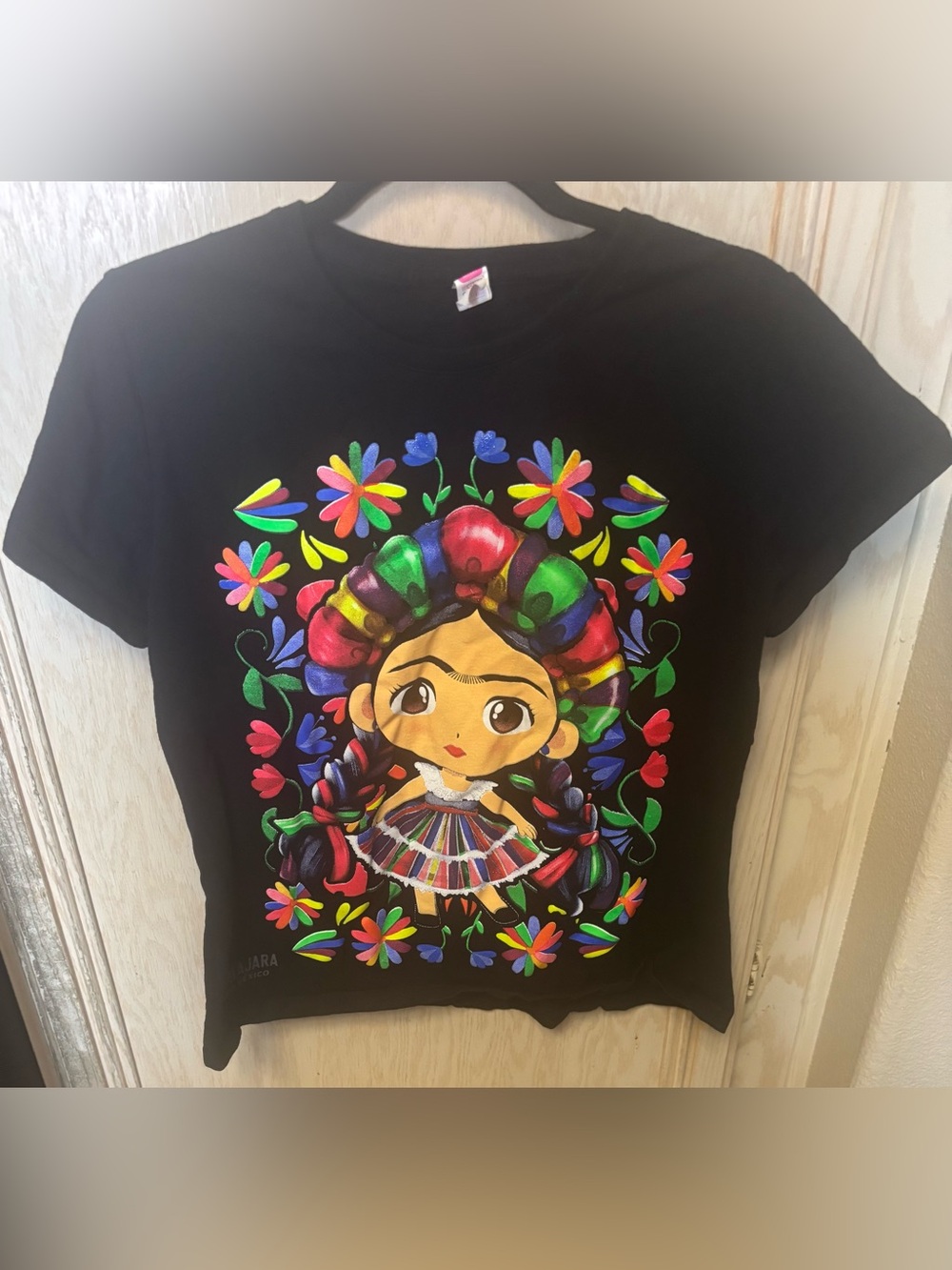 Women’s Frida Kahlo Cartoon Print Size XL T-Shirt Guadalajara Mexico Cotton READ